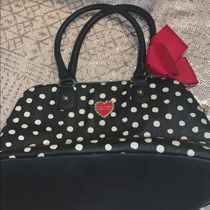 Betsy Johnson polka dot tote